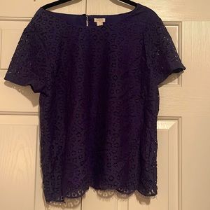 Jcrew Lace Overlay Top
